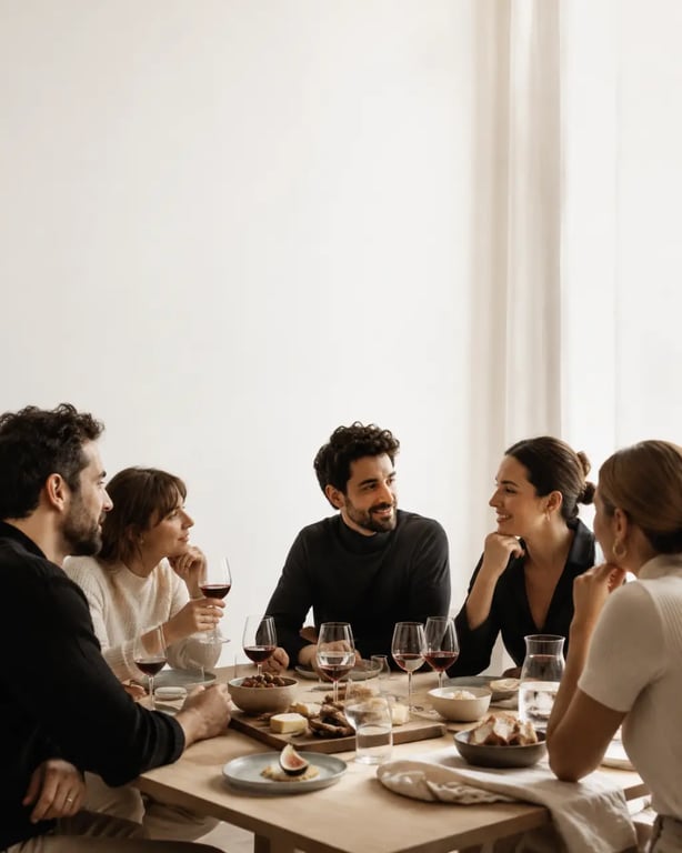 Soirée entre amis autour d'une dégustation conviviale