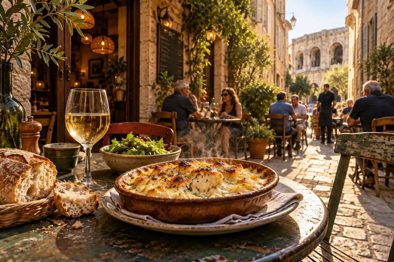 Restaurant à Nîmes, esprit Guide du Routard : fuir les menus à touristes sans renoncer à la brandade