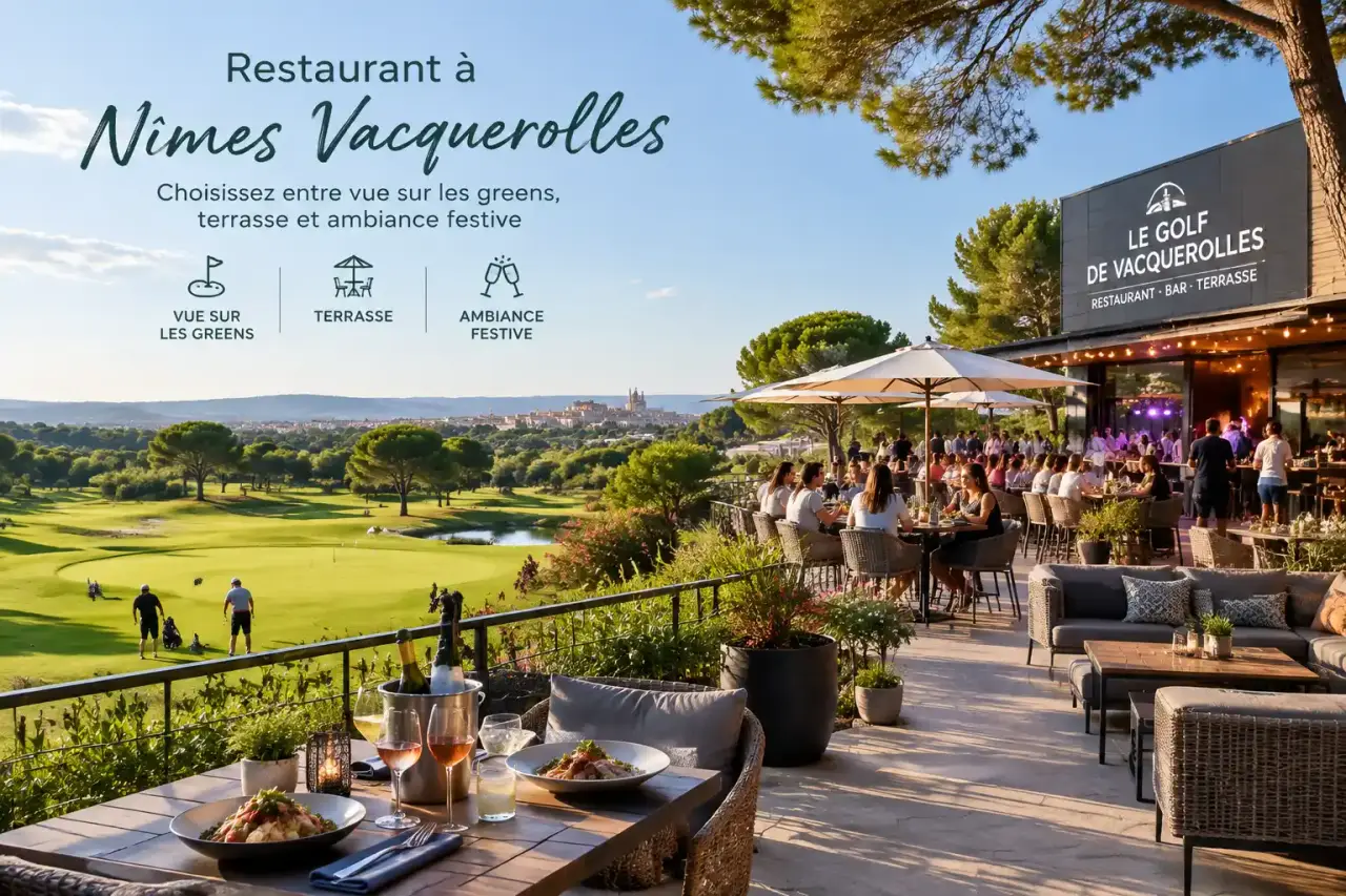 Restaurant à Nîmes Vacquerolles : choisissez entre vue sur les greens, terrasse et ambiance festive