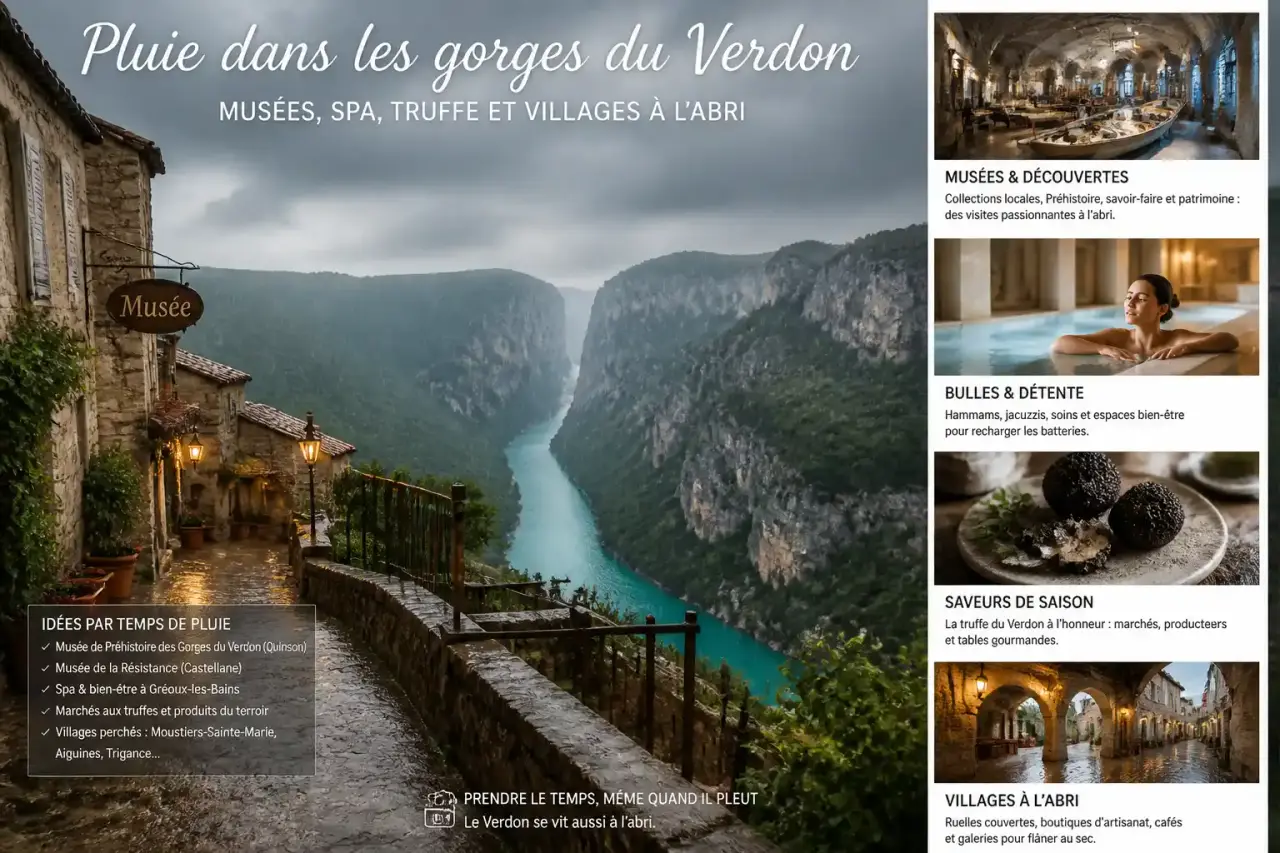 Pluie dans les gorges du Verdon : musées, spa, truffe et villages à l’abri