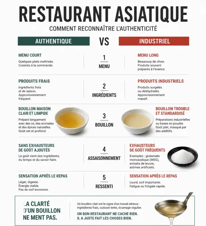 Infographie des critères pour identifier un restaurant asiatique authentique à Aix-en-Provence