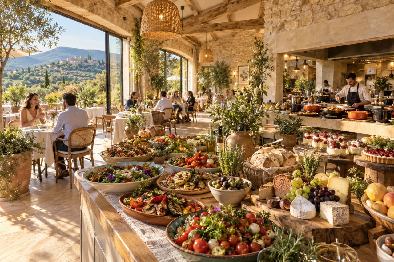 Restaurant de Lumières dans le Luberon : buffet en semaine et spécialités le samedi midi