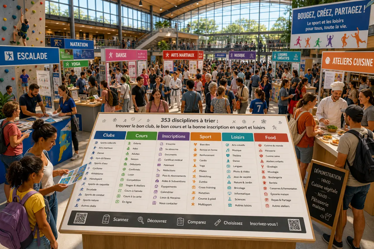 353 disciplines à trier : trouver le bon club, le bon cours et la bonne inscription en sport et loisirs