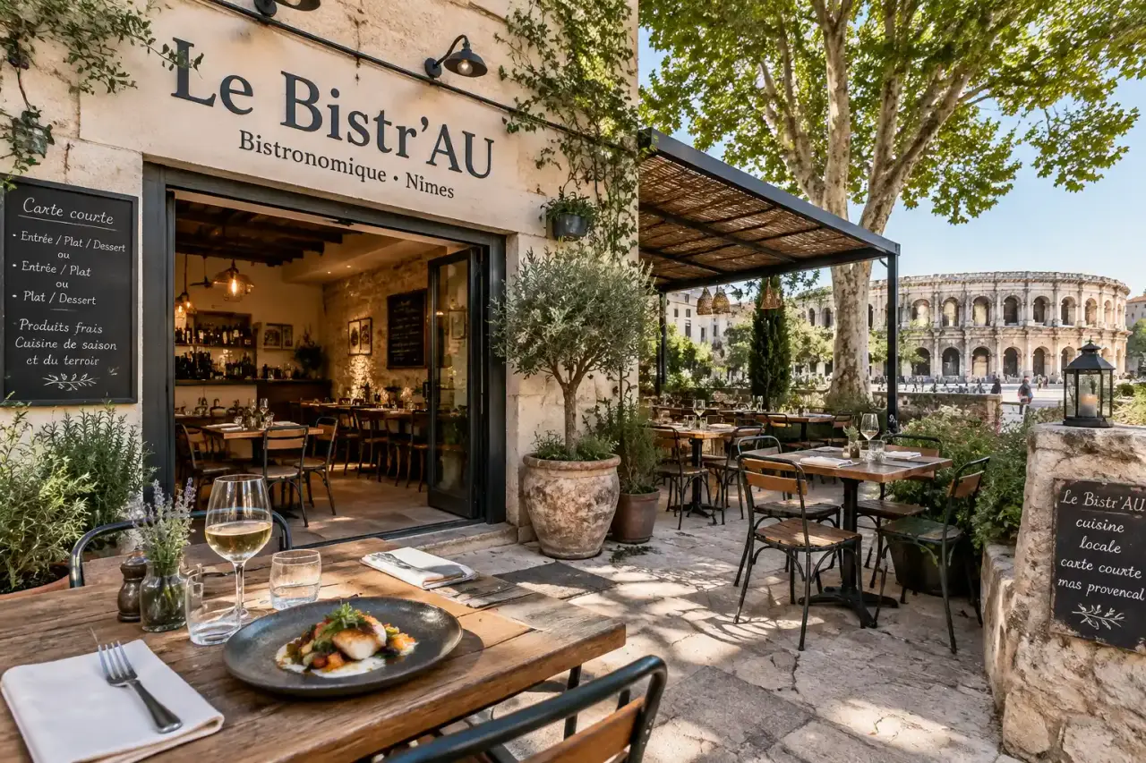 Le Bistr’AU, un restaurant bistronomique à Nîmes avec carte courte et mas provençal