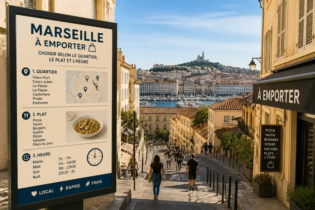 Restaurants à emporter à Marseille : choisir selon le quartier, le plat et l’heure