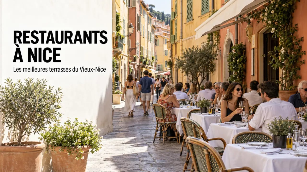 Ristoranti Nizza : terrasse de restaurant dans une ruelle du Vieux-Nice
