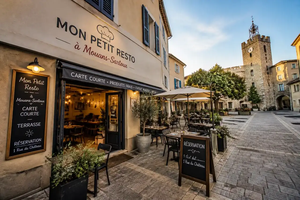 Mon Petit Resto à Mouans-Sartoux : carte courte, terrasse et réservation au 1 Rue du Château