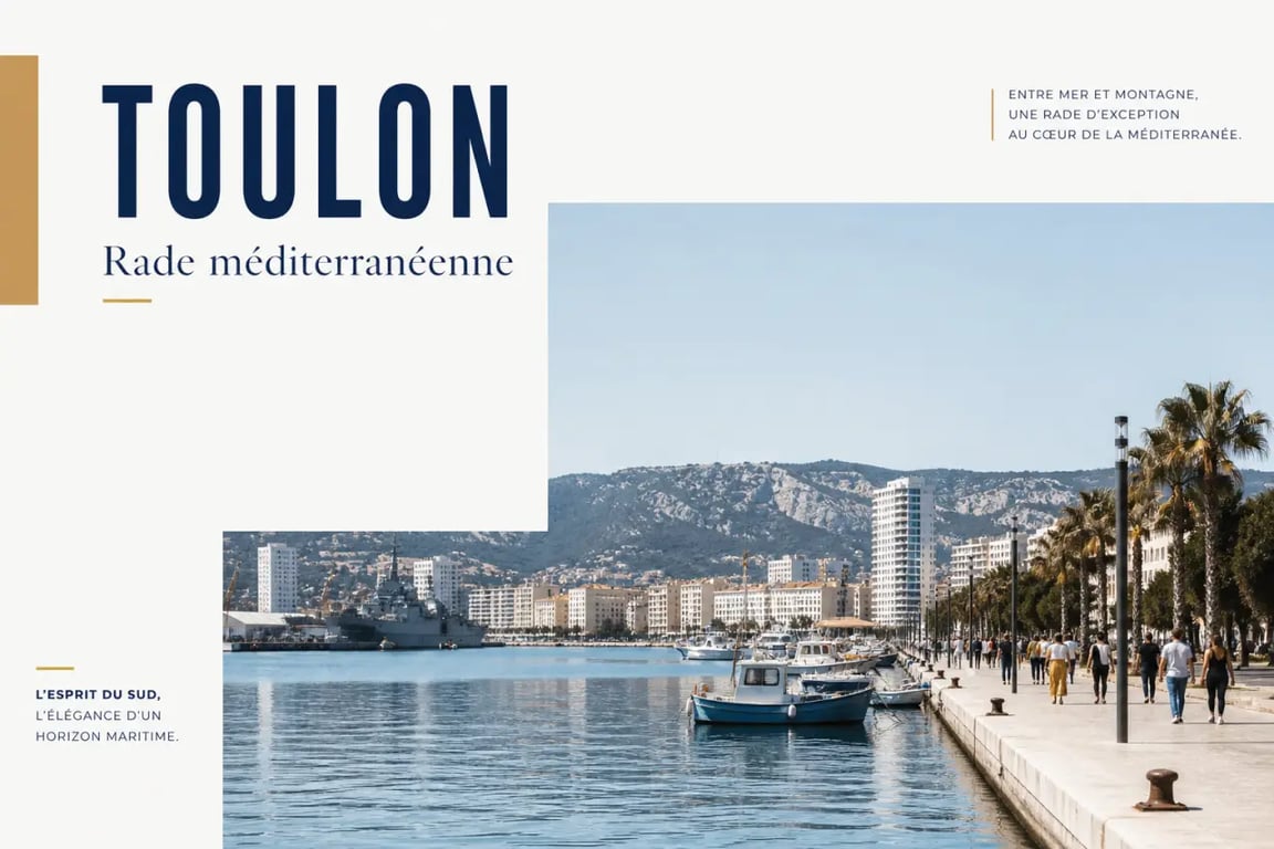 Toulon activité : vue de la rade et du port de Toulon en bord de mer