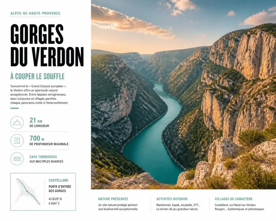 Vue panoramique des Gorges du Verdon à Castellane, destination idéale pour que faire à Castellane
